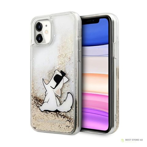 Karl Lagerfeld Liquid Glitter Choupette Fun - Etui iPhone 11 (złoty)