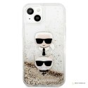 Karl Lagerfeld Liquid Glitter Karl & Choupette Head - Etui iPhone 13 (złoty)