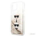 Karl Lagerfeld Liquid Glitter Karl & Choupette Head - Etui iPhone 13 (złoty)