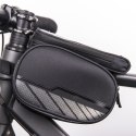 Vodotěsná taška na kolo s odnímatelným pouzdrem na telefon černá