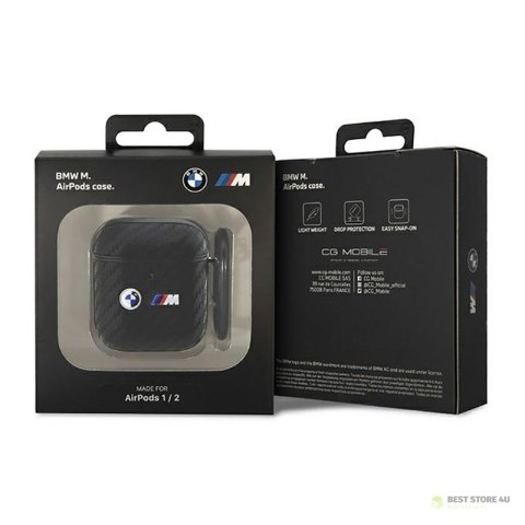 BMW Carbon Double Metal Logo - Etui AirPods 1/2 gen (Czarny) BMW Carbon Double Metal Logo - Etui AirPods 1/2 gen (Czarny)