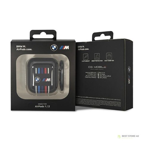 BMW Multiple Colored Lines - Etui AirPods 1/2 gen (Czarny) BMW Multiple Colored Lines - Etui AirPods 1/2 gen (Czarny)