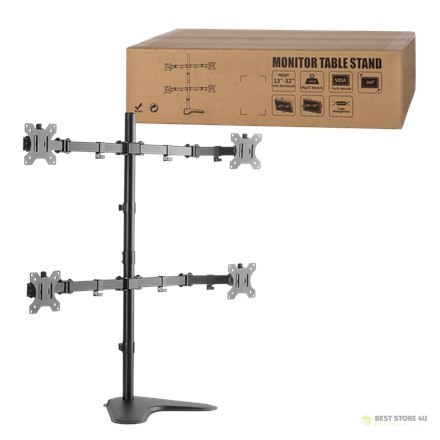 Logilink BP0046 Quad Monitor Desk Stand 13"-32" Logilink Desk Mount, BP0046, 13-32 ", Maksymalna waga (pojemność) Udźwig każdego Logilink BP0046 Quad Monitor Desk Stand 13"-32" Logilink Desk Mount, BP0046, 13-32 ", Maksymalna waga (pojemność) Udźwig każdego