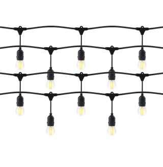 Zestaw girlanda oświetleniowa -1 sznur 5m (5 opraw) + 5 żarówek LED 1W E27, 3000K - ciepła + 1 żarówka gratis!