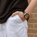 PURO Classic Leather Band - Skórzany pasek do Samsung Galaxy Watch 5 / Watch 5 Pro / Galaxy Watch 4 / Watch 4 Classic (czarny)
