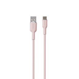 PURO ICON Soft Cable - Kabel USB-A do USB-C 1.5 m (Dusty Pink)