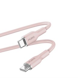 PURO ICON Soft Cable - Kabel USB-C do USB-C 1.5 m (Dusty Pink)