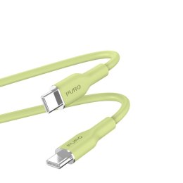 PURO ICON Soft Cable - Kabel USB-C do USB-C 1.5 m (Matcha Green)