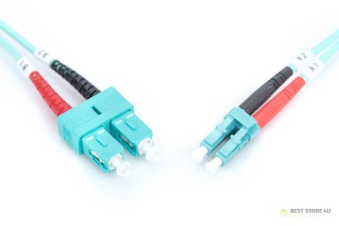 Digitus FO Patch Cord, Duplex, LC to SC MM OM3 50/125 ?, 1 m Digitus FO Patch Cord, Duplex, LC to SC MM OM3 50/125 ?, 1 m