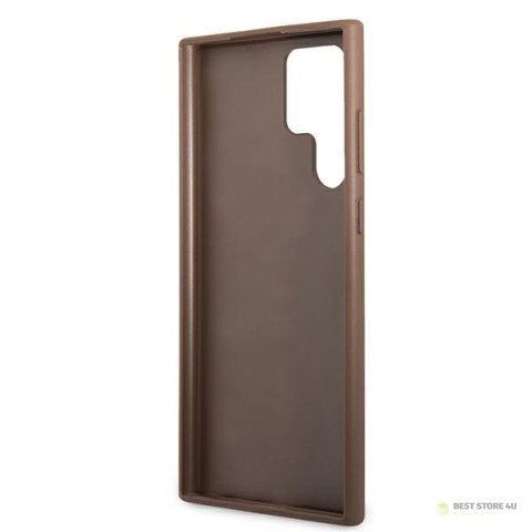 Guess 4G Metal Gold Logo - Etui Samsung Galaxy S22 Ultra (brązowy) Guess 4G Metal Gold Logo - Etui Samsung Galaxy S22 Ultra (brązowy)