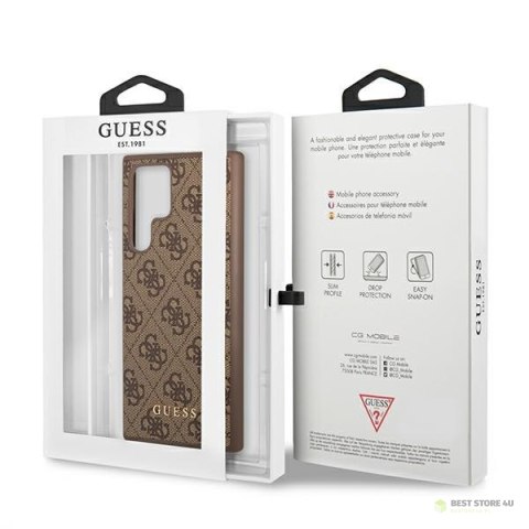 Guess 4G Metal Gold Logo - Etui Samsung Galaxy S22 Ultra (brązowy) Guess 4G Metal Gold Logo - Etui Samsung Galaxy S22 Ultra (brązowy)