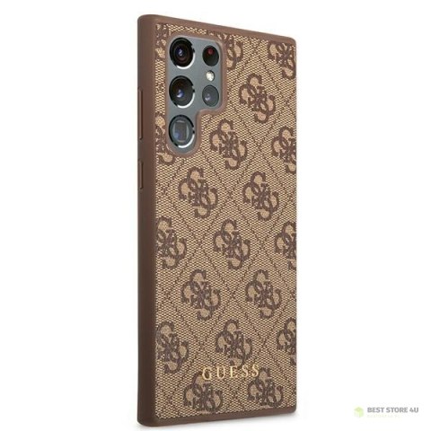 Guess 4G Metal Gold Logo - Etui Samsung Galaxy S22 Ultra (brązowy) Guess 4G Metal Gold Logo - Etui Samsung Galaxy S22 Ultra (brązowy)