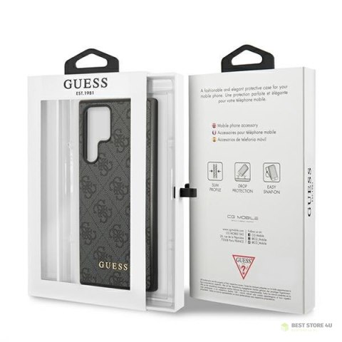 Guess 4G Metal Gold Logo - Etui Samsung Galaxy S22 Ultra (szary) Guess 4G Metal Gold Logo - Etui Samsung Galaxy S22 Ultra (szary)