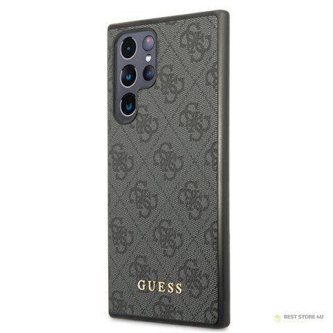 Guess 4G Metal Gold Logo - Etui Samsung Galaxy S22 Ultra (szary) Guess 4G Metal Gold Logo - Etui Samsung Galaxy S22 Ultra (szary)