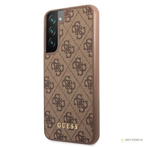 Guess 4G Metal Gold Logo - Etui Samsung Galaxy S22 (brązowy) Guess 4G Metal Gold Logo - Etui Samsung Galaxy S22 (brązowy)