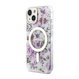 Guess Flower MagSafe - Etui iPhone 14 Plus (Przezroczysty)