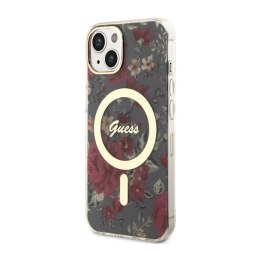 Guess Flower MagSafe - Etui iPhone 14 (Zielony)