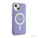 Guess Glitter Gold MagSafe - Etui iPhone 14 Plus (Purpurowy)