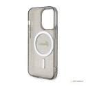 Guess Glitter Gold MagSafe - Etui iPhone 14 Pro (Czarny)