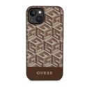 Guess GCube Stripes MagSafe - Etui iPhone 14 (Brązowy)