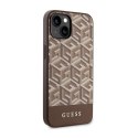 Guess GCube Stripes MagSafe - Etui iPhone 14 (Brązowy)
