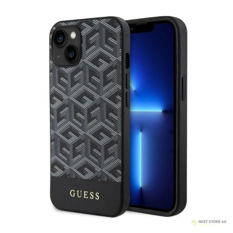 Guess GCube Stripes MagSafe - Etui iPhone 14 (Czarny)