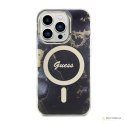 Guess Golden Marble MagSafe - Etui iPhone 14 Pro (Czarny)