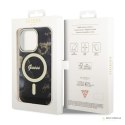 Guess Golden Marble MagSafe - Etui iPhone 14 Pro Max (Czarny)