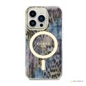 Guess Leopard MagSafe - Etui iPhone 14 Pro Max (Niebieski)