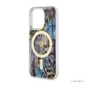 Guess Leopard MagSafe - Etui iPhone 14 Pro Max (Niebieski)