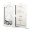 Guess Liquid Glitter Marble - Etui iPhone 14 Pro Max (Biały)