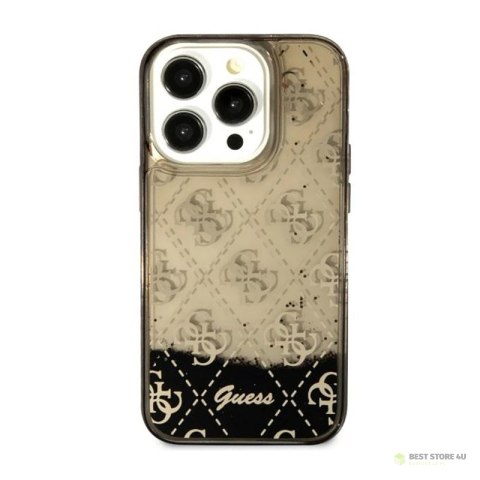 Guess Liquid Glitter Transculent 4G - Etui iPhone 14 (Czarny)