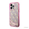 Guess Liquid Glitter Transculent 4G - Etui iPhone 14 Pro (Różowy)