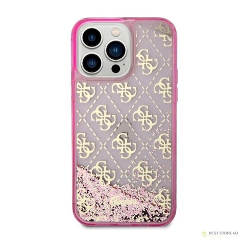 Guess Liquid Glitter Transculent 4G - Etui iPhone 14 Pro (Różowy) Guess Liquid Glitter Transculent 4G - Etui iPhone 14 Pro (Różowy)