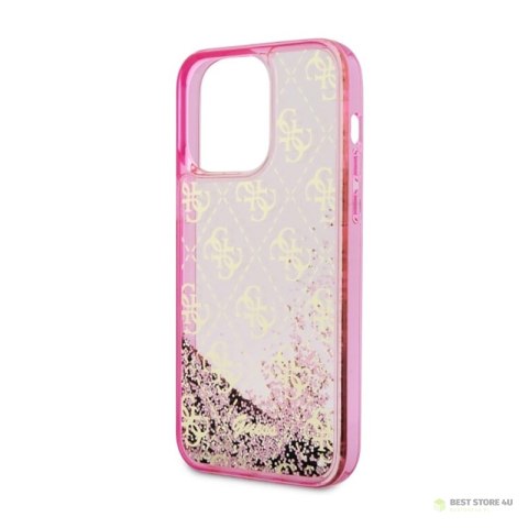 Guess Liquid Glitter Transculent 4G - Etui iPhone 14 Pro (Różowy) Guess Liquid Glitter Transculent 4G - Etui iPhone 14 Pro (Różowy)