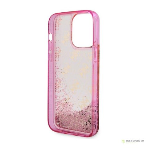 Guess Liquid Glitter Transculent 4G - Etui iPhone 14 Pro (Różowy) Guess Liquid Glitter Transculent 4G - Etui iPhone 14 Pro (Różowy)