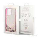 Guess Liquid Glitter Transculent 4G - Etui iPhone 14 Pro (Różowy)