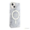 Guess Marble MagSafe - Etui iPhone 14 (Biały)