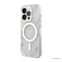 Guess Marble MagSafe - Etui iPhone 14 Pro (Biały)