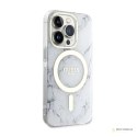 Guess Marble MagSafe - Etui iPhone 14 Pro (Biały)