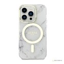 Guess Marble MagSafe - Etui iPhone 14 Pro Max (Biały)