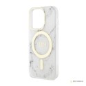 Guess Marble MagSafe - Etui iPhone 14 Pro Max (Biały)