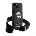 Karl Lagerfeld Crossbody NFT Saffiano Monogram Ikonik - Etui iPhone 14 Pro (Czarny)