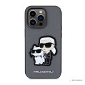 Karl Lagerfeld NFT Saffiano Karl & Choupette - Etui iPhone 14 Pro (Srebrny)