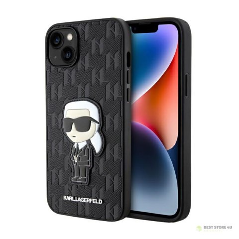 Karl Lagerfeld Saffiano Monogram NFT Ikonik - Etui iPhone 14 Plus (Czarny) Karl Lagerfeld Saffiano Monogram NFT Ikonik - Etui iPhone 14 Plus (Czarny)
