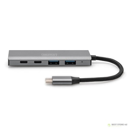 Digitus USB-C 4-portowy HUB 2x USB-A + 2x USB-C Gen2 DA-70245 Digitus USB-C 4-portowy HUB 2x USB-A + 2x USB-C Gen2 DA-70245
