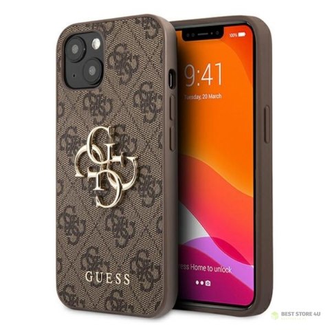 Guess 4G Big Metal Logo - Etui iPhone 13 (brązowy)