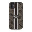 Guess 4G Printed Stripes MagSafe - Etui iPhone 11 (Brązowy)