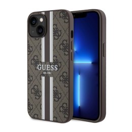 Guess 4G Printed Stripes MagSafe - Etui iPhone 14 Plus (Brązowy)