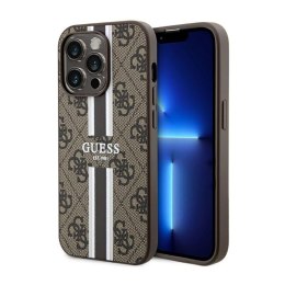 Guess 4G Printed Stripes MagSafe - Etui iPhone 14 Pro Max (Brązowy)